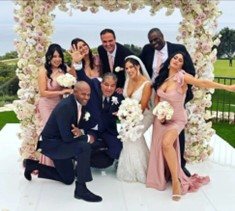 Gabey Abikzer with family at his wedding